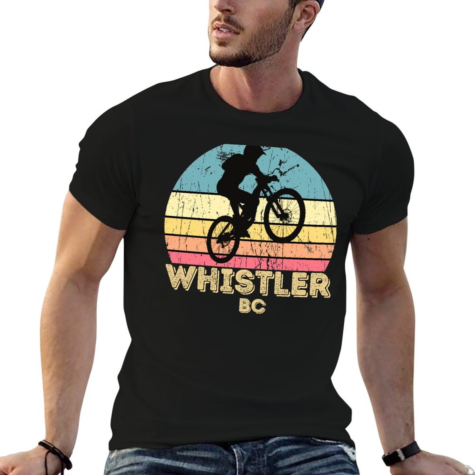 Mountain Biking Whistler - Whistler City mountainbike-T-shirt Casual dagelijks grafisch