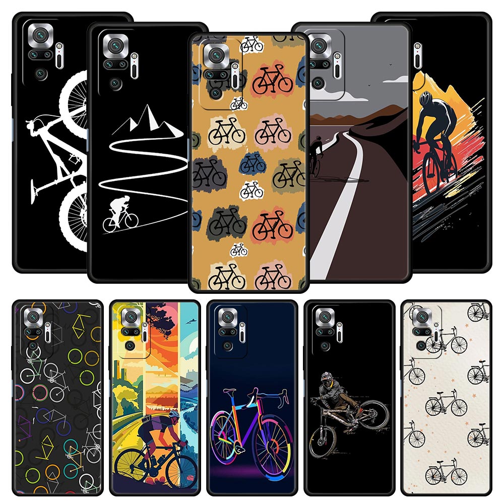 Mountain Biking Cartoon - Mountainbike Fietsen art Telefoon Case Voor